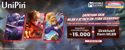 Top Up Diamonds MLBB Pake Voucher UniPin, Dapatkan Cashback hingga 15,000 + Eksklusif Item MLBB